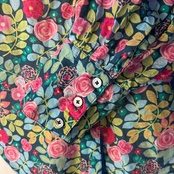 prairie blouse floral cotton button up puff sleeve cottagecore XS Sundance - Picture 7 of 14